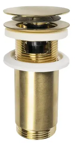 Doplnky do kúpeľne Omp Tea - Umyvadlová výpust 5/4“, click-clack, veľká zátka, max 80, zlato mat 7533.370.5.36