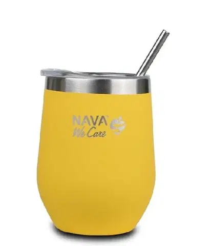 Termosky a termohrnčeky Kinekus Termohrnček so slamkou 360 ml nerez, žltý NAVA