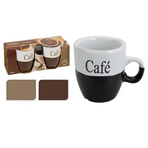 Hrnčeky a šálky Kinekus Hrnček keramický na espresso, 150ml, sada 2ks, v darčekovom balení, dizajn káva