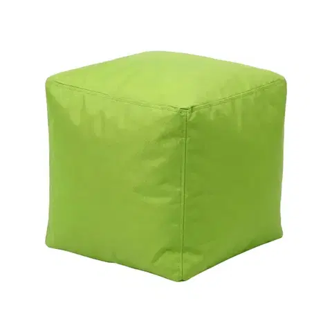 Sedacie vaky Sedací taburet CUBE světlo zelený s náplňou
