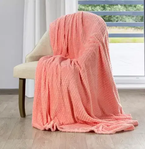 Jednofarebné deky Deka Zoe 150x200 korálová 373825