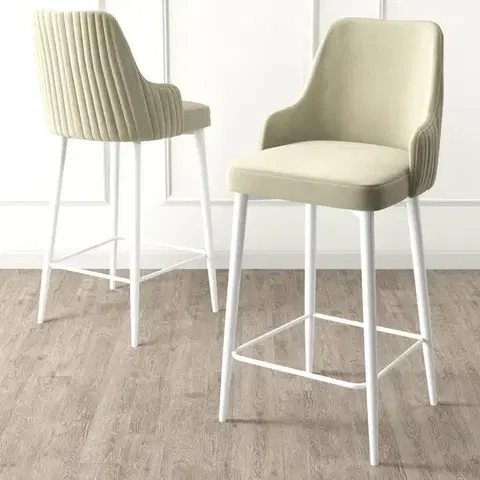 Barové stoličky Bar Stool Set (2 Pieces) Enox - Cream, White