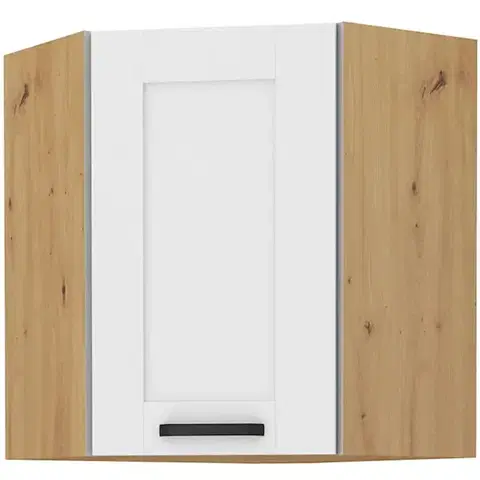 Kuchynské skrinky visiace Skrinka do kuchyne LUNA biely/ARTISAN 60X60 GN-72 2F (45°)