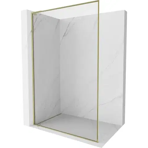 Sprchové dvere MEXEN/S - Kyoto-F L Sprchová zástena WALK-IN s rámom 65 x 202, transparent 8 mm, zlato 800-065-174-50-00