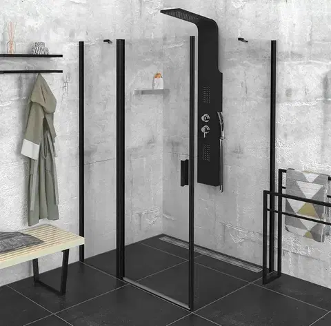 Sprchové dvere POLYSAN - ZOOM Black obdĺžniková sprchová zástena 1200x900 L/P varianta ZL1312BZL3290B