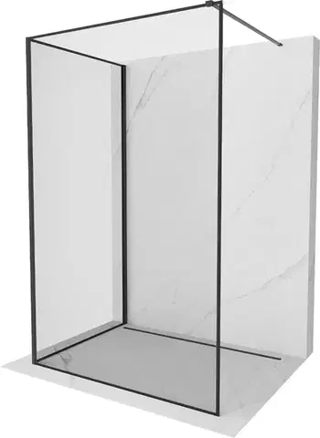 Sprchové dvere MEXEN/S - Kioto Sprchová zástena WALK-IN 110 x 100, čierny vzor, čierna 800-110-212-70-70-100