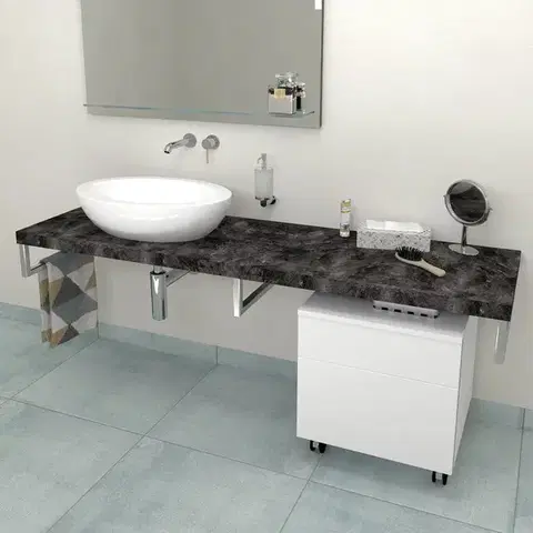 Kúpeľňový nábytok SAPHO - AVICE doska pod umývadlo 130x50cm, hrúbka 5cm, štiepaný kameň AV139