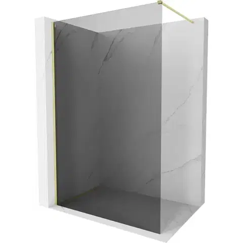 Sprchové dvere MEXEN/S - Kyoto-X Sprchová zástena WALK-IN 70 x 200, grafit 10 mm, zlato kefovaná 800-070-101-55-40-X
