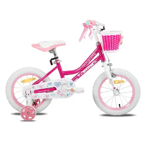 Bicykle Detský bicykel Joystar Angel 14" s košíkom a kolieskami • 91-119 cm ružová