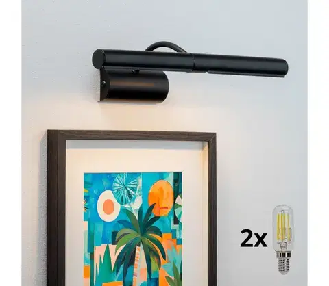 Svietidlá BRILAGI - LED Obrazové svietidlo DANAE 2xE14/4W/230V 3000K čierna BG0813+2xAI0848