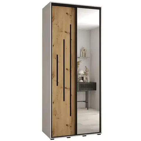 Šatníkové skrine Skriňa 45 Canaris 13 100 biela/artisan/čierna