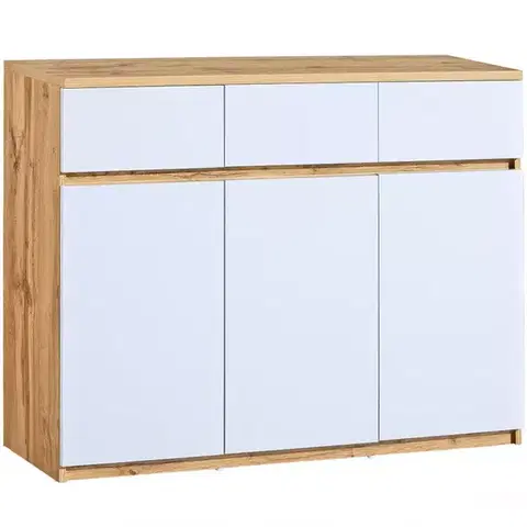 Komody do detskej izby Komoda Arca 3D AR6 Dub Wotan/Biely