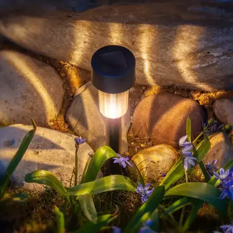 Exteriérové svietidlá Solárna lampa PIN VO0813 Čierna