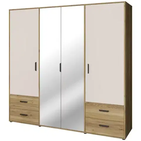 Šatníkové skrine Skriňa Mokkaro  Moks845-M802  2d2lud4sz Piesok/Dub Mauvella