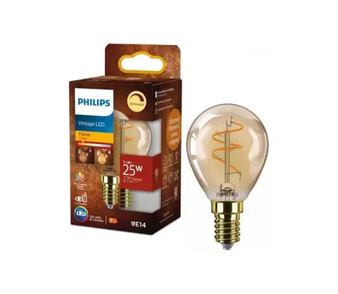 LED osvetlenie LED stmievateľná žiarovka VINTAGE Philips P45 E14/3,1W/230V 2200K 872110304897400