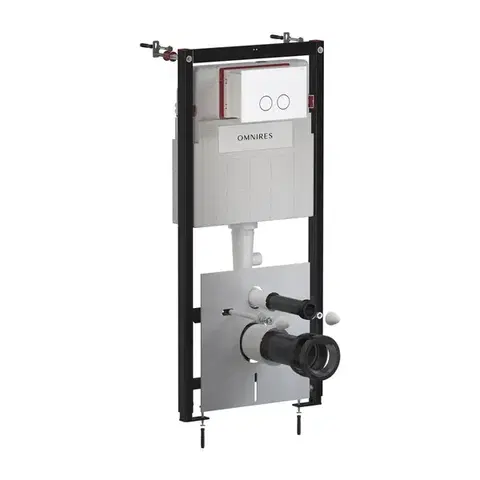 Záchody OMNIRES - Set: STRONGFRAME podomietkový rám + STEEL-R45 splachovacie tlačidlo, biela mat STFWC1R45-RWM