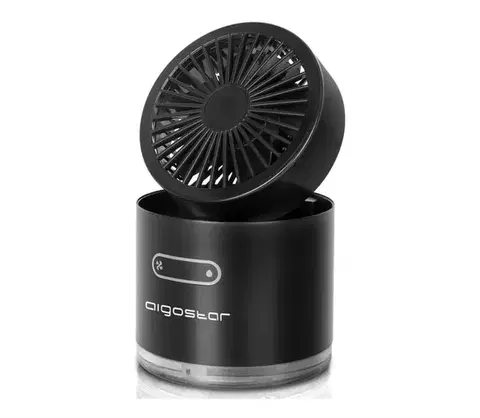 Ventilátory  B.V.  - Bezdrôtový mini stolný látor s hmlovým efektom MIST 10W/5V čierna 330100TUM