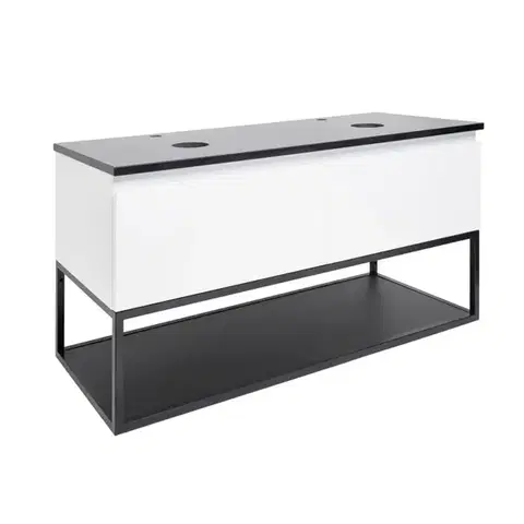 Kúpeľňový nábytok Kúpeľňová skrinka s krycou doskou SAT B-Way 119x30x45 cm biela lesk BWAY120WTKF BWAY120WTKF