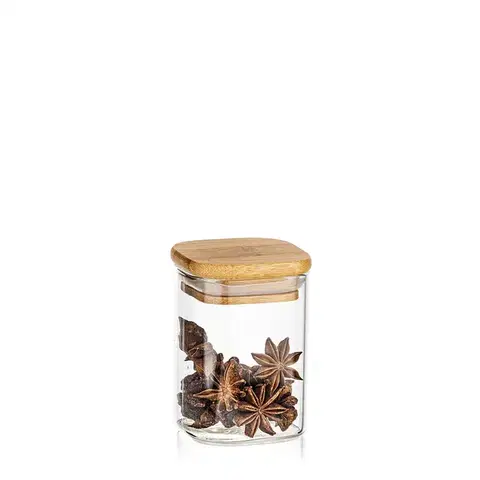 Misky a misy 4Home Sklenená dóza na potraviny s viečkom Bamboo, 170 ml, 170 ml