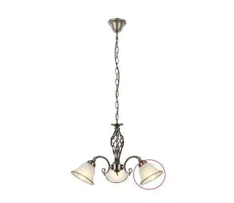 Lampy Globo - Náhradné sklo k lusteru ODIN E27, biele, priemer 16 cm 60208WG