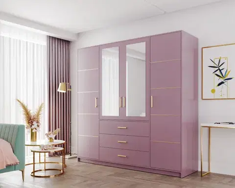 Šatníkové skrine ArtStol Šatníková skriňa BALI 2 D4 | fialová