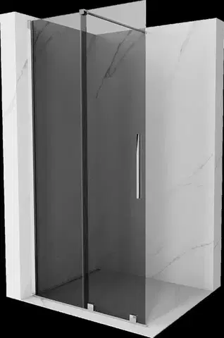 Sprchové dvere MEXEN/S - Velar Sprchová zástena posuvná Walk-in 80 x 200, grafit 8 mm, chróm 871-080-000-43-01