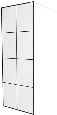 Sprchové dvere MEXEN/S - KIOTO Sprchová zástena WALK-IN 70 x 200, transparent/čierny vzor 8 mm, biela 800-070-101-20-77