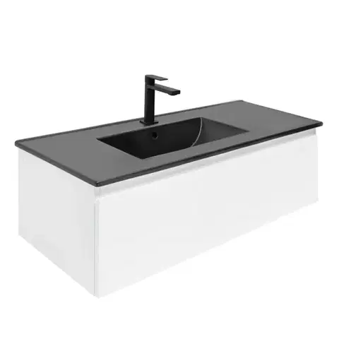 Kúpeľňový nábytok Kúpeľňová skrinka s umývadlom SAT B-WAY 99x30x45 cm biela lesk BWAY100WU4BB BWAY100WU4BB