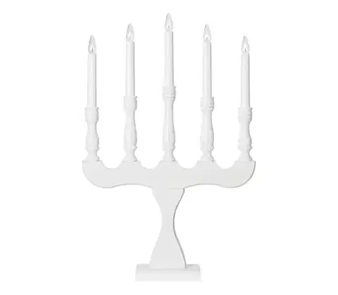 Vianočné dekorácie Markslöjd 706278 - Vianočný svietnik SVANEHOLM 5xE10/3W/230V borovica/biela 706278