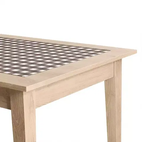 Bytový textil Obrus behúň hnedá mriežka 35x115 sada