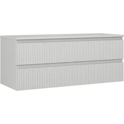 Kúpeľňový nábytok MEXEN/S - Rivel kúpeľňová skrinka pod umývadlo 120 cm s doskou, 2 zásuvky, reliéf, šedá mat 91A20-12047-2-BFFC62