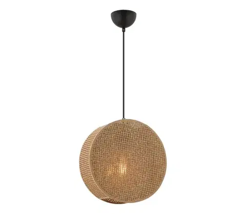 Svietidlá  Závesný luster na lanku BIG DRUM 1xE27/60W/230V hnedý 390FLH2519