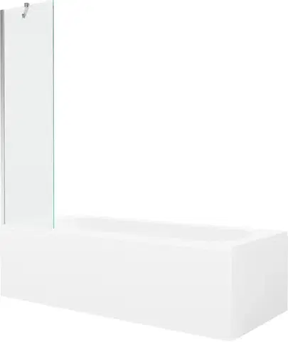 Sprchové dvere MEXEN/S - Vega obdĺžniková vaňa 180 x 80 cm s panelom + vaňová zástena 50, transparent, chróm 550118080X9505000001