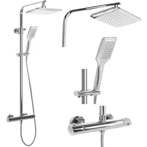 Kúpeľňové batérie REA REA - Sprchový set s batériou 150mm Tom chróm z termostatom REA-P7100