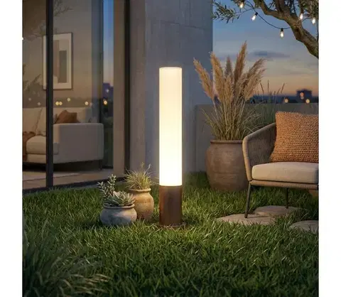 Záhradné lampy Ideal Lux - Vonkajšia lampa EDO OUTDOOR 1xGX53/15W/230V 80 cm IP65 hnedá 213071
