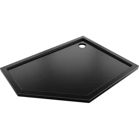 Vane MEXEN - Flow päťboká sprchová vanička slim pravá 90 x 80, čierna mat 46P708090R