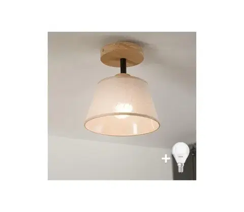 Svietidlá BRILAGI - LED  Prisadený luster ANTHONY 1xE14/60W/230V dub/béžová 8590828610496
