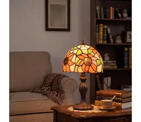Lampy BRILAGI - Tiffany vitrážová stolná lampa SUNFLOWER 1xE27/60W/230V BRT-8004A
