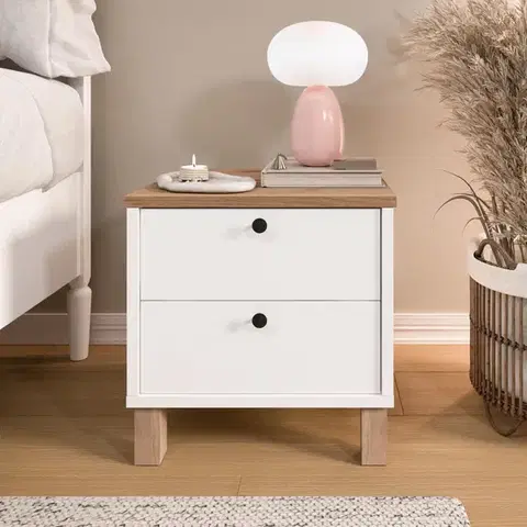 Nočné stolíky SMART nočný stolík na nožičkách, biela