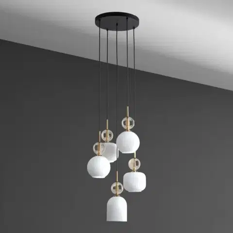 Lampy do obývačky Luster SOPHIA COGNAC WHITE 11593 PL5