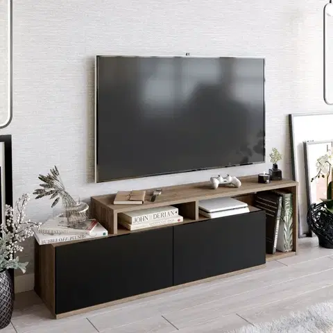 TV stolíky TV stolík Nexera - Walnut, Black