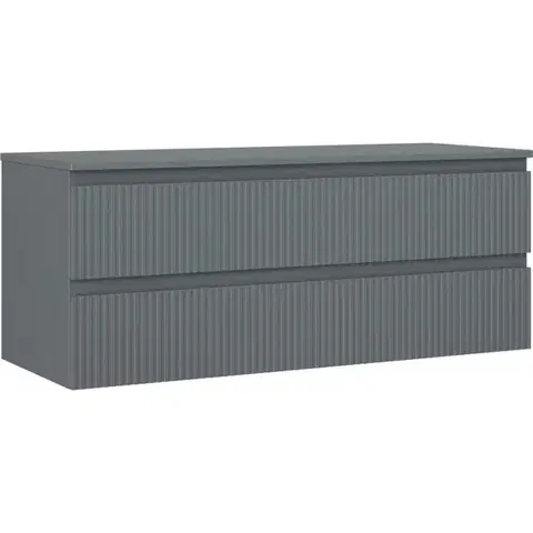 Kúpeľňový nábytok MEXEN/S - Rivel kúpeľňová skrinka pod umývadlo 120 cm s doskou, 2 zásuvky, reliéf, grafit mat 91A20-12047-2-BFFC66