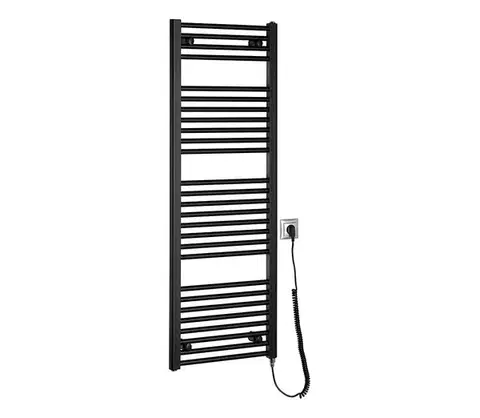 Svietidlá Aqualine - Kúpeľňový elektrický radiátor DIRECT-E 400W 132x45 cm matná čierna ILE34TB