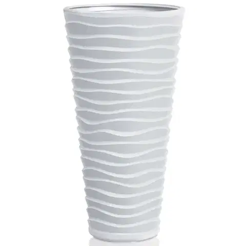 Kvetináče a truhlíky NABBI DPSA400 vysoký plastový kvetináč 38,7 cm biela