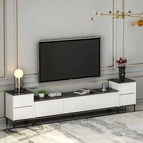 Obývacie steny TV skrinka / Obývacia stena Imaj - White, Marble