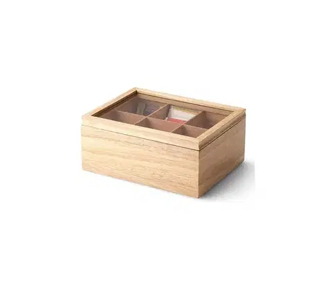 Dózy na potraviny Continenta C3290 - Box na čajové vrecúška 23x17,5 cm gumovník C3290