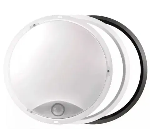 Svietidlá EMOS LED svietidlo prisadené kruhové so senzorom, 14W, neutrálna biela, priemer 21,5cm, čierna/biela