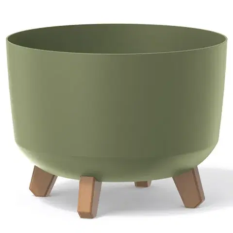 Kvetináče a truhlíky NABBI DGRL350 plastový kvetináč na nožičkách 33,9 cm zelená