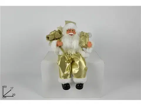 Vianočné dekorácie MAKRO - Mikuláš 30cm zlatý