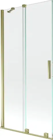Sprchové dvere MEXEN/S - Velar Dvojkrídlová posuvná vaňová zástena 90 x 150, transparent, zlatá 896-090-000-01-50